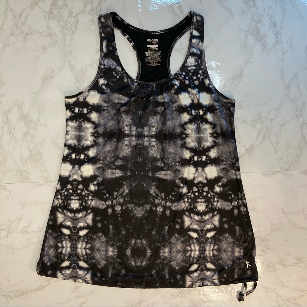 Danskin loose fit black and white tie dye racerback workout top - Picture 2 of 7